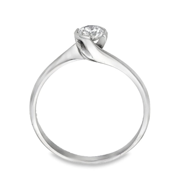 18ct White Gold Diamond Twist Engagement Ring - 0.34ct
