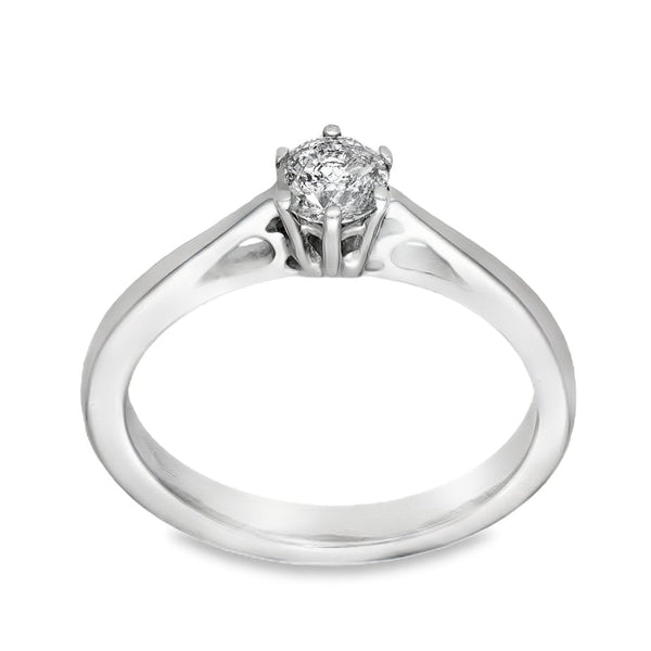 18ct White Gold Diamond Engagement Ring - Size I½ - 0.30ct