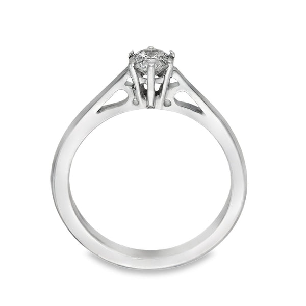 18ct White Gold Diamond Engagement Ring - Size I½ - 0.30ct