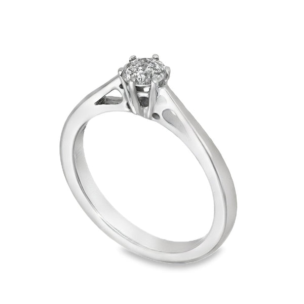 18ct White Gold Diamond Engagement Ring - Size I½ - 0.30ct