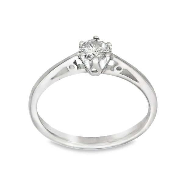 9ct White Gold Diamond Engagement Ring - Size K - 0.25ct