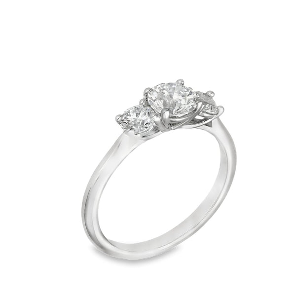 1.30ct White Gold Diamond Trilogy Ring - F/VS2