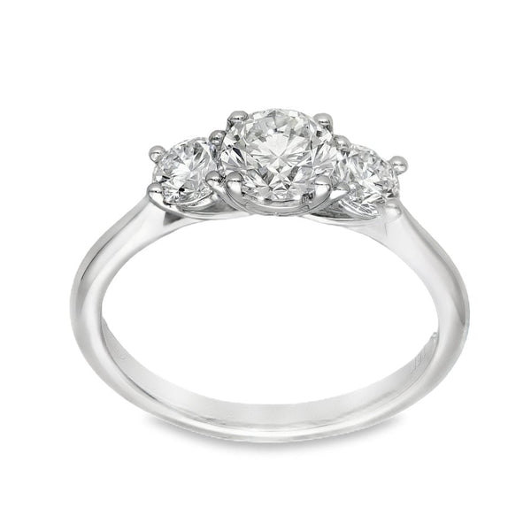 1.30ct White Gold Diamond Trilogy Ring - F/VS2