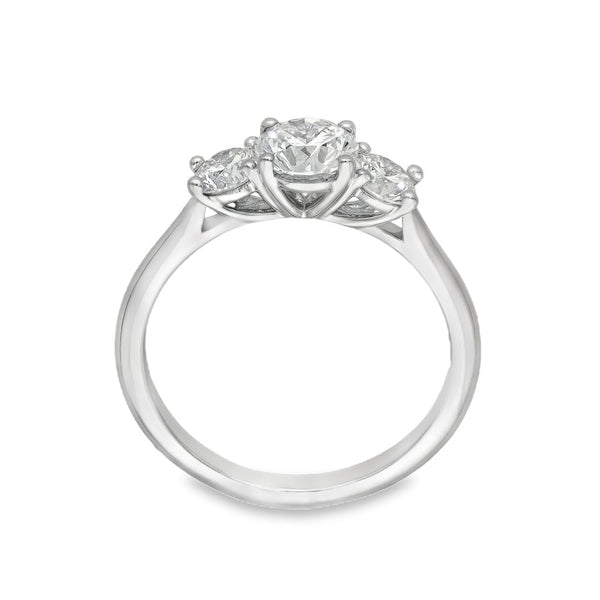 1.30ct White Gold Diamond Trilogy Ring - F/VS2