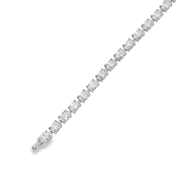 7.00ct White Gold Diamond Tennis Bracelet - F/VS2