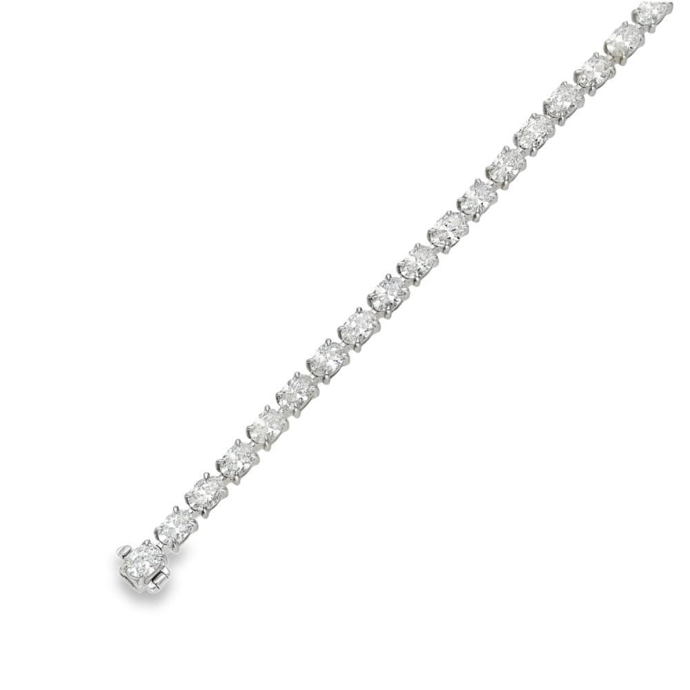 7.00ct White Gold Diamond Tennis Bracelet - F/VS2