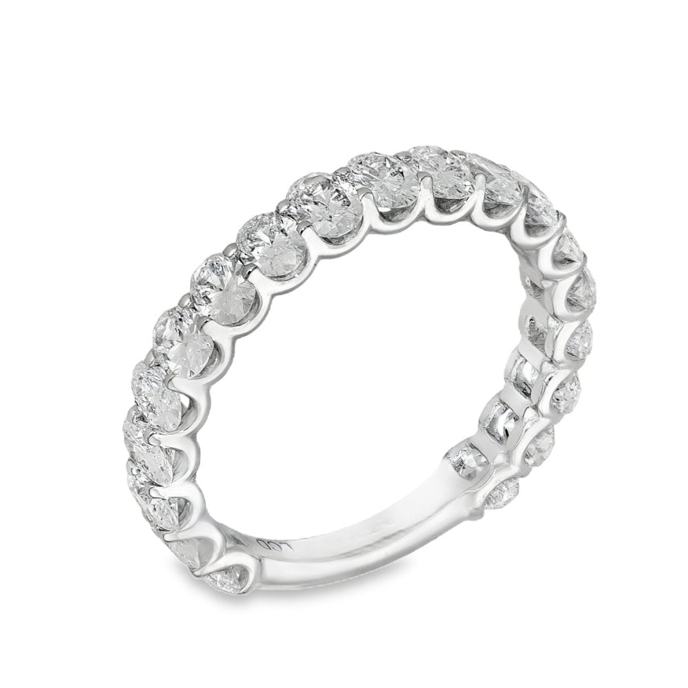 1.90ct White Gold Oval-Cut Diamond Eternity Ring - F/VS2