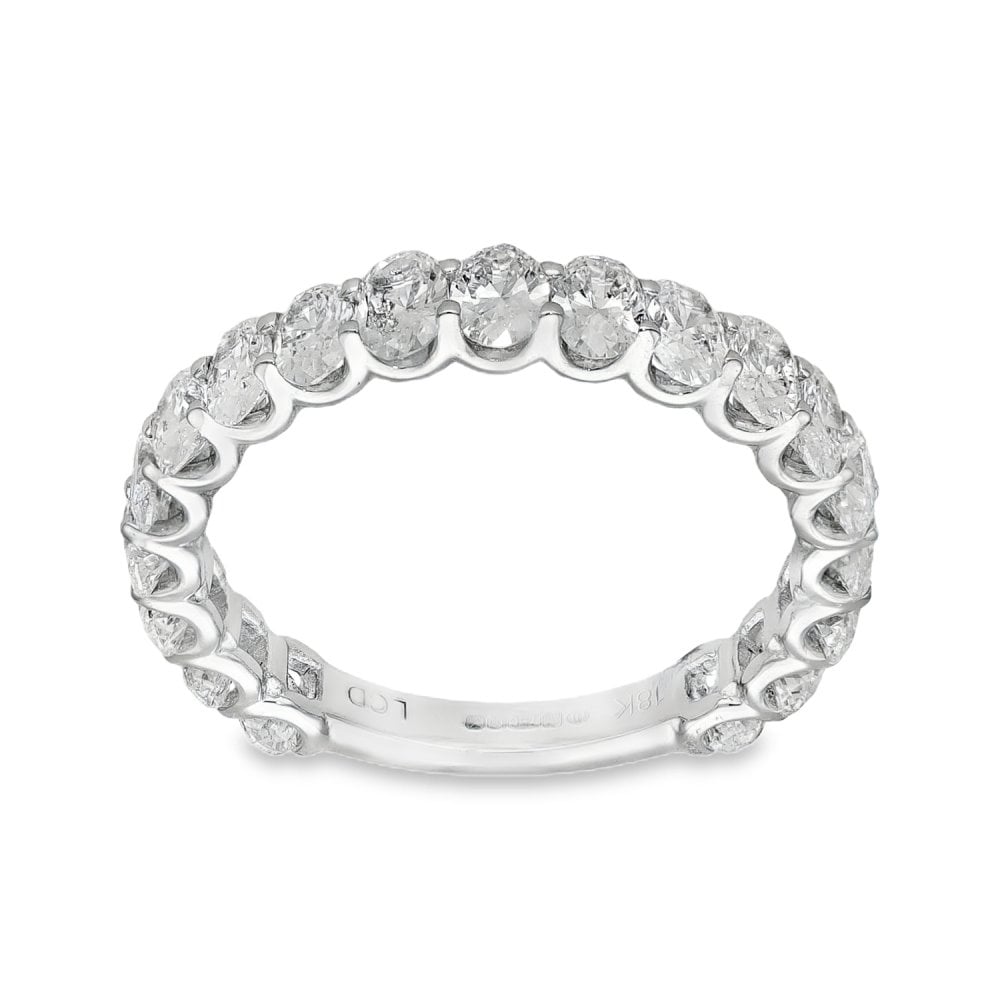 1.90ct White Gold Oval-Cut Diamond Eternity Ring - F/VS2
