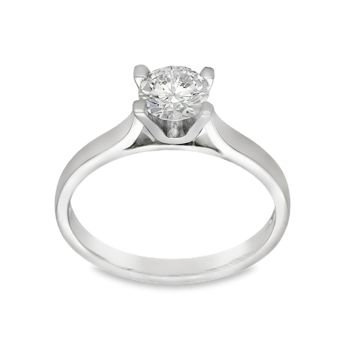 Platinum 0.78ct Diamond Solitaire Engagement Ring - Size O