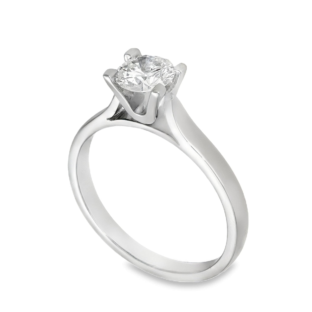Platinum 0.78ct Diamond Solitaire Engagement Ring - Size O