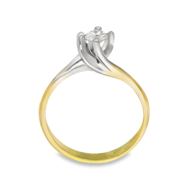 18ct Yellow & White Gold Diamond Twist Engagement Ring - 0.31ct