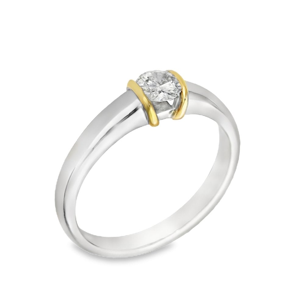 Platinum Diamond Solitaire Engagement Ring - Size N½ - 0.33ct