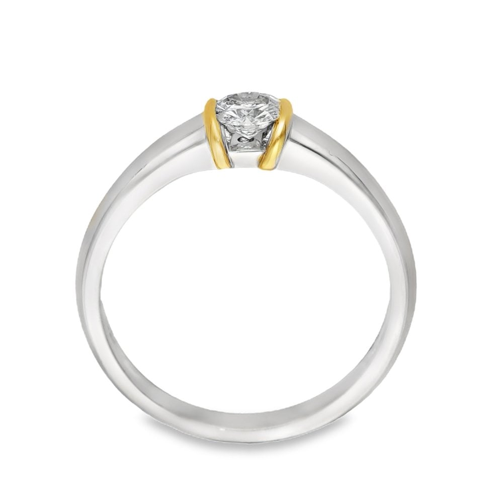 Platinum Diamond Solitaire Engagement Ring - Size N½ - 0.33ct