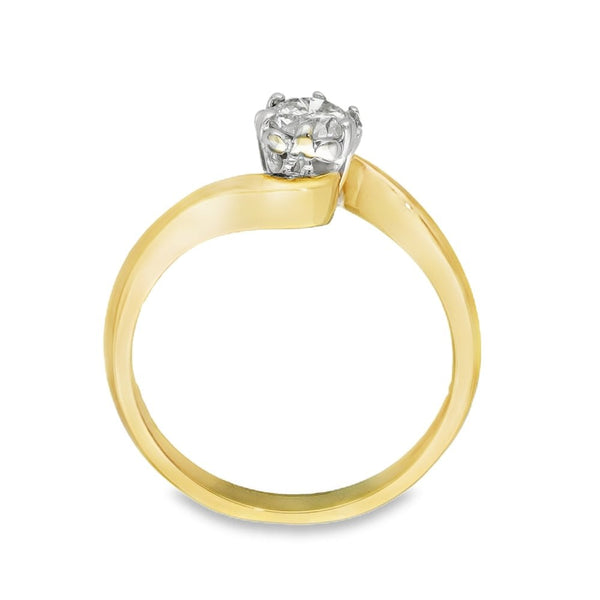 18ct Yellow Gold Diamond Twist Engagement Ring - 0.33ct
