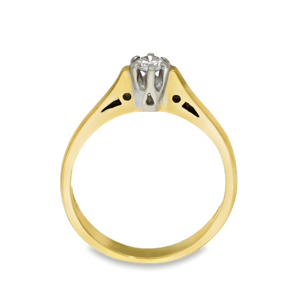 18ct Yellow Gold Diamond Engagement Ring - Size L - 0.15ct