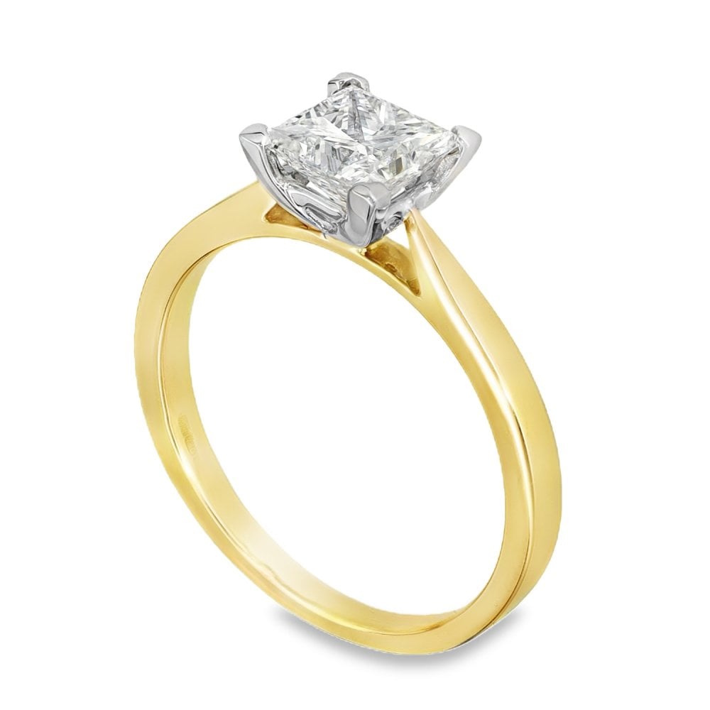 18ct Yellow Gold Princess-Cut Diamond Engagement Ring - 1.06ct