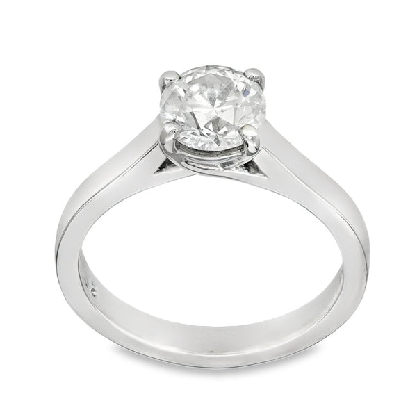 Platinum Diamond Solitaire Engagement Ring - Size M - 1.31ct