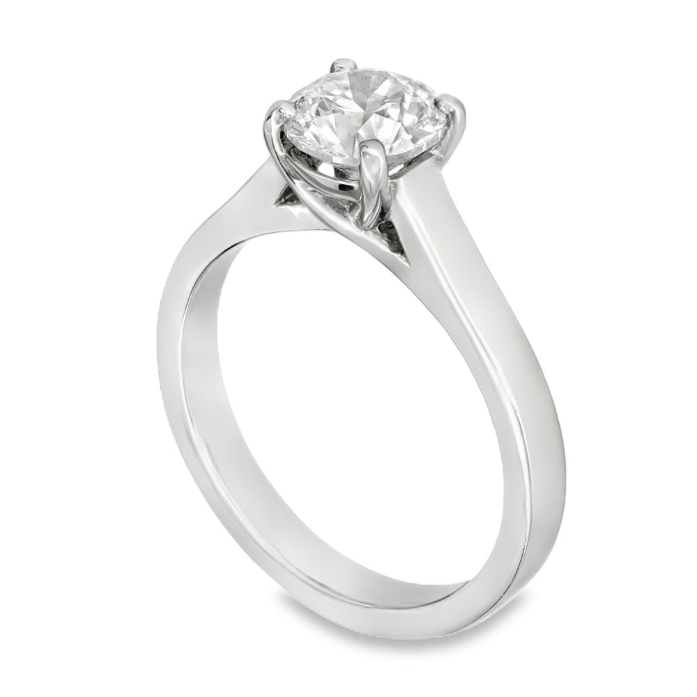 Platinum Diamond Solitaire Engagement Ring - Size M - 1.31ct
