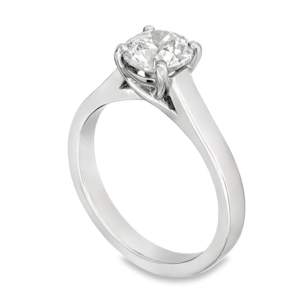 Platinum Diamond Solitaire Engagement Ring - Size M - 1.31ct