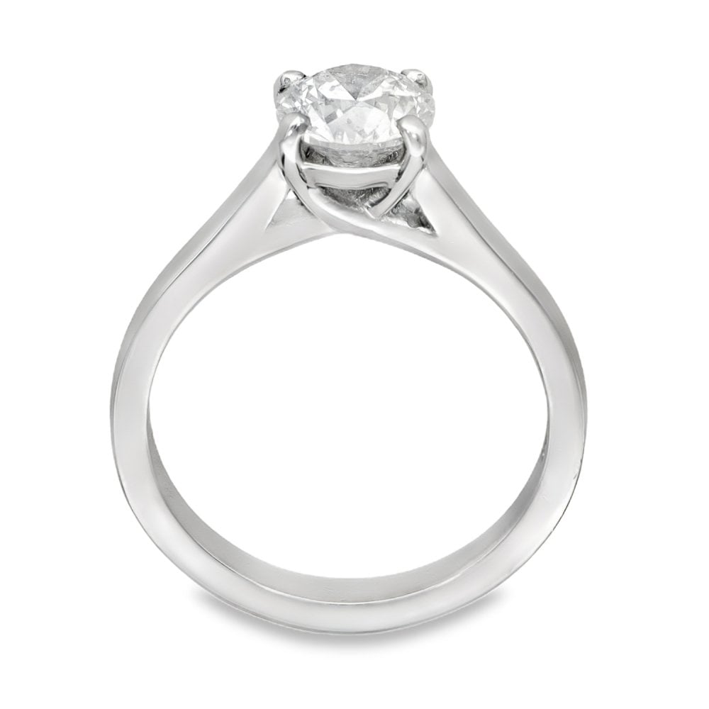 Platinum Diamond Solitaire Engagement Ring - Size M - 1.31ct