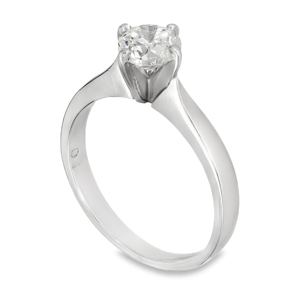 Platinum Diamond Engagement Ring - Size M½ - 1.01ct