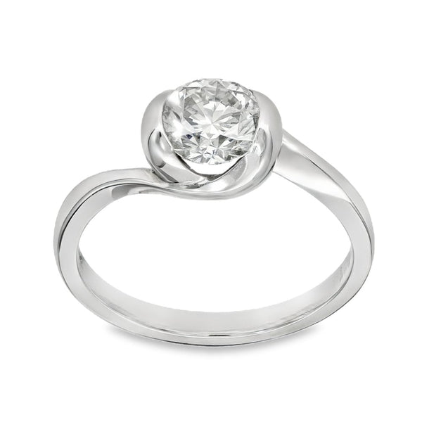 Platinum Diamond Twist Engagement Ring - Size M½ - 1.03ct