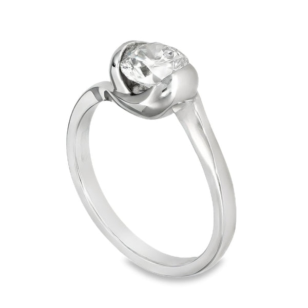 Platinum Diamond Twist Engagement Ring - Size M½ - 1.03ct