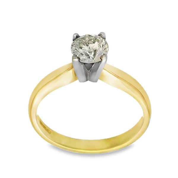 18ct Yellow Gold Diamond Engagement Ring - Size K - 0.72ct