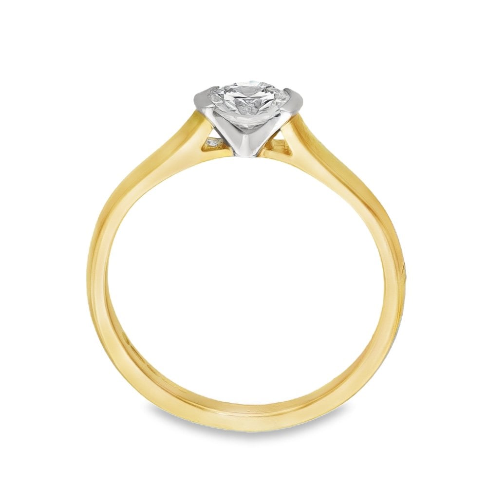 18ct Yellow Gold Diamond Engagement Ring - Size L - 0.48ct