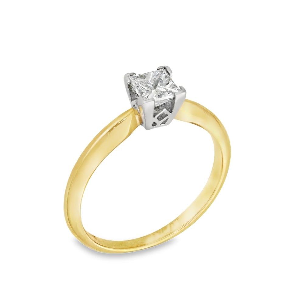 18ct Yellow Gold Diamond Engagement Ring - Size I - 0.42ct