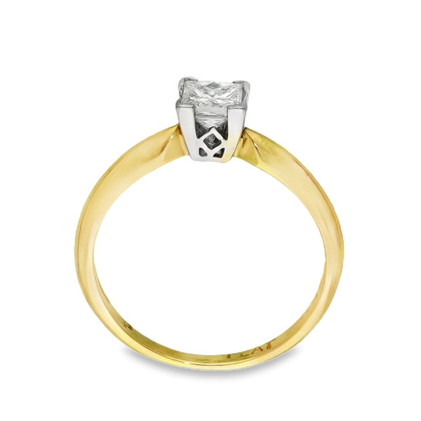 18ct Yellow Gold Diamond Engagement Ring - Size I - 0.42ct