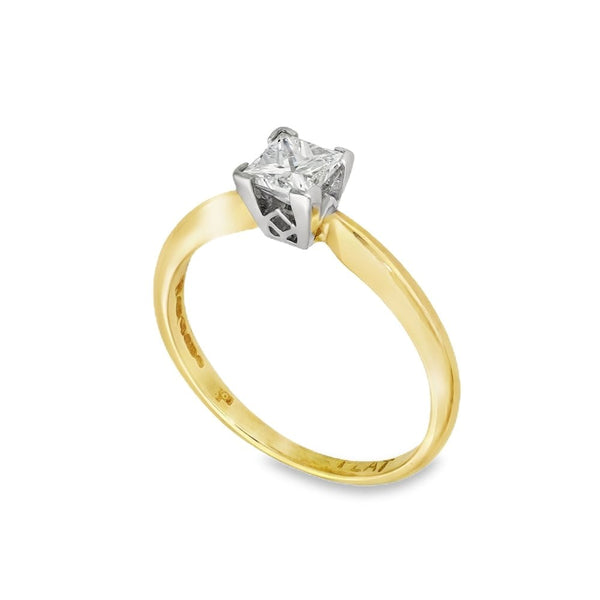 18ct Yellow Gold Diamond Engagement Ring - Size I - 0.42ct