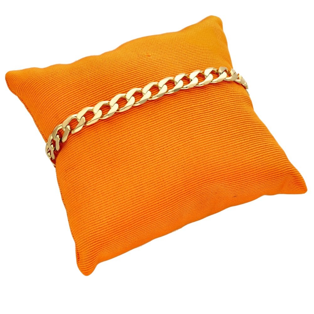 9ct Yellow Gold Flat Curb Bracelet - 9" - 17.1g