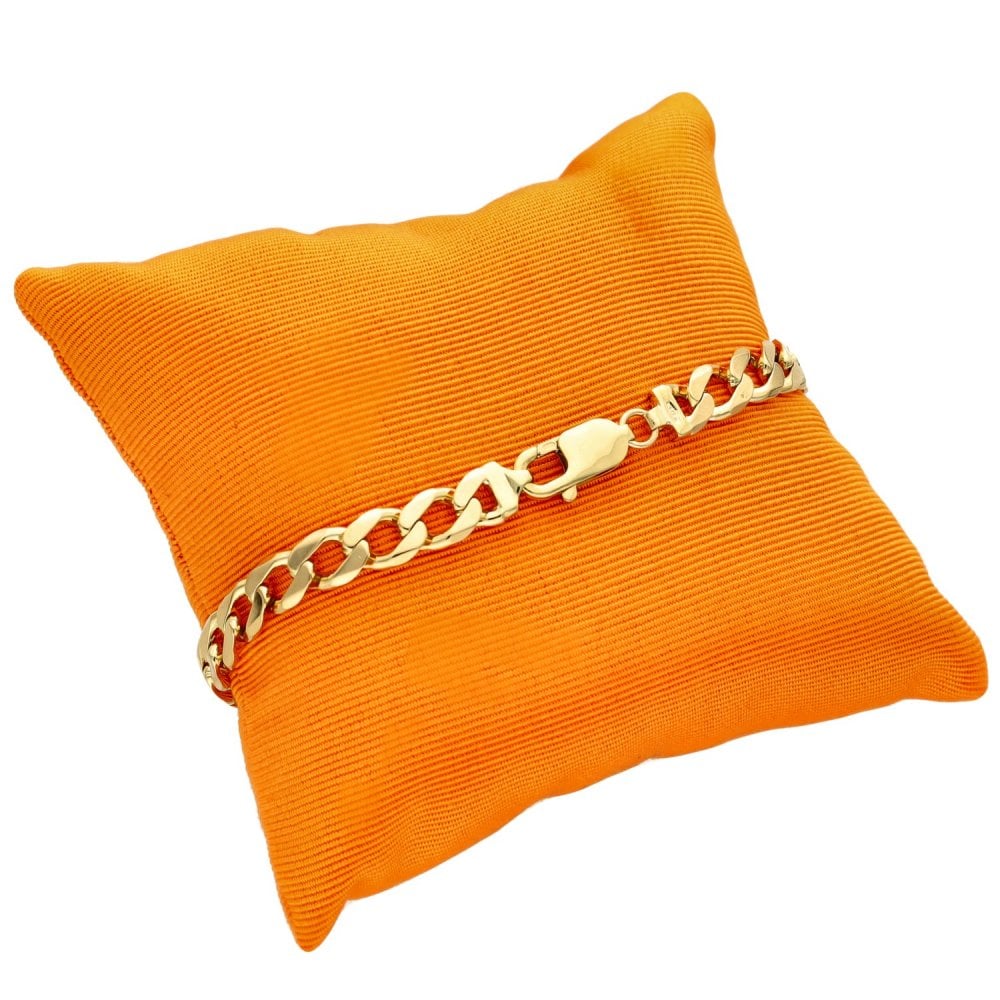9ct Yellow Gold Flat Curb Bracelet - 9" - 17.1g