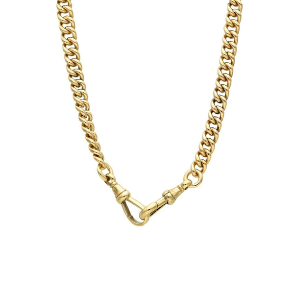 9ct Yellow Gold Albert Chain & T-Bar Pendant - 8.5" - 50.0g