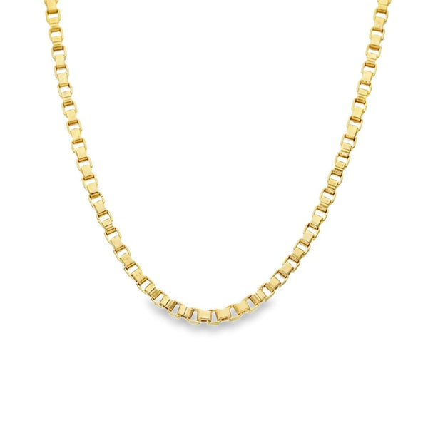 9ct Yellow Gold Box Link Chain - 18" - 13.20g