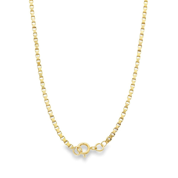 9ct Yellow Gold Box Link Chain - 18" - 13.20g