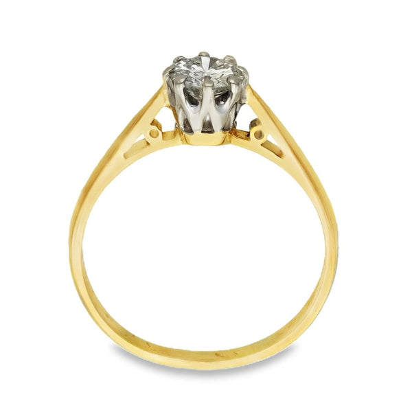 18ct Yellow Gold Diamond Engagement Ring - Size N - 0.55ct
