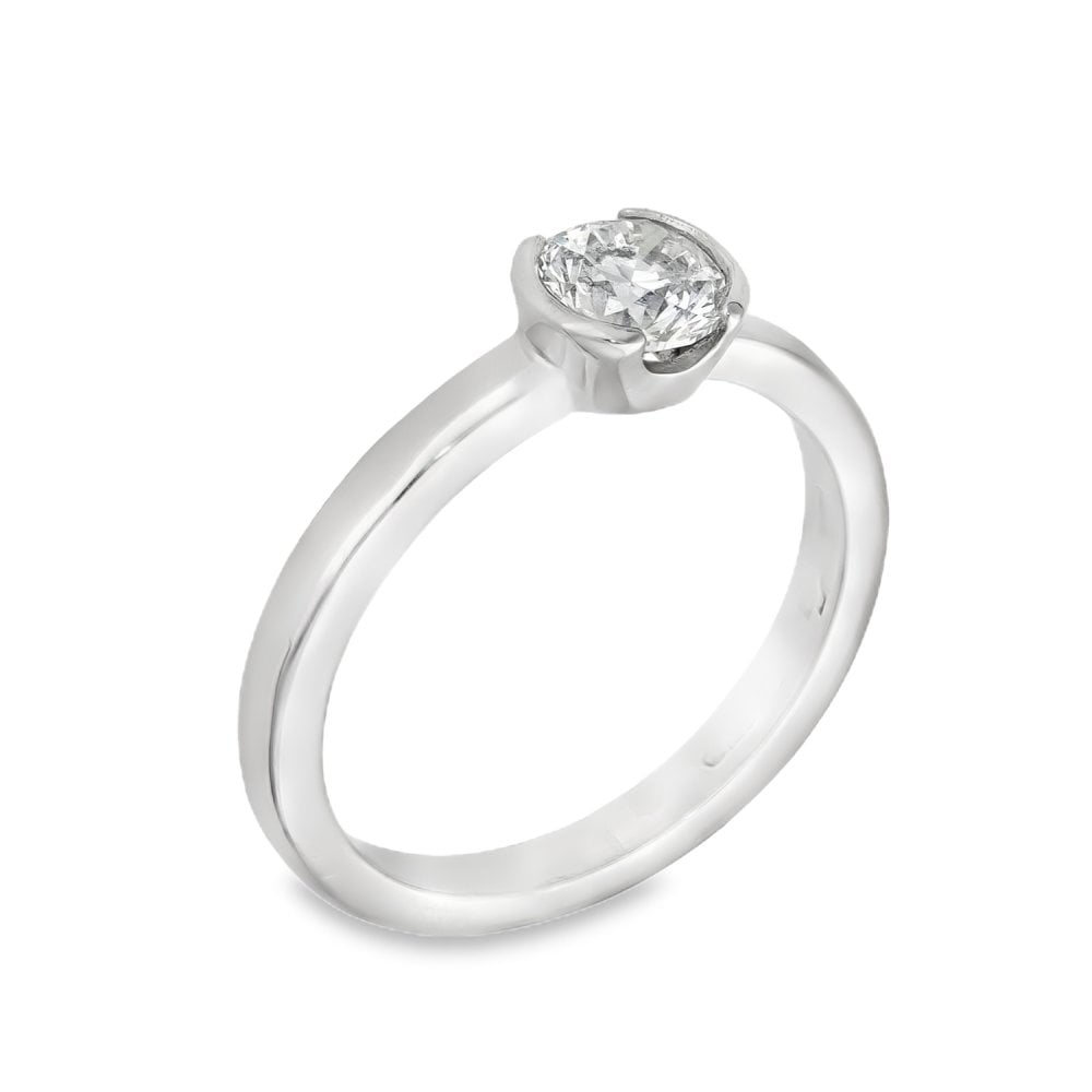 Platinum Diamond Solitaire Engagement Ring - Size N - 0.65ct