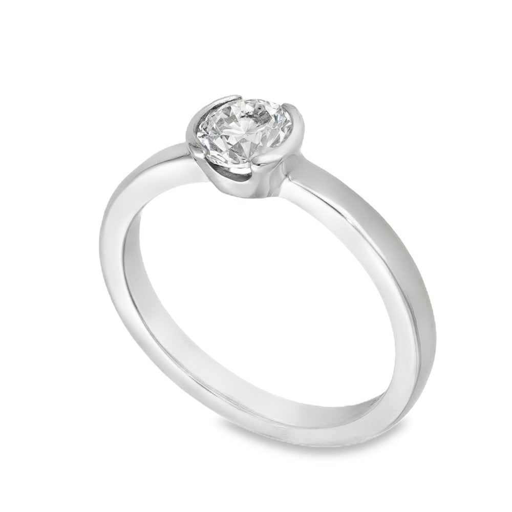 Platinum Diamond Solitaire Engagement Ring - Size N - 0.65ct