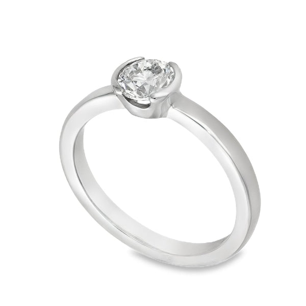 Platinum Diamond Solitaire Engagement Ring - Size N - 0.65ct