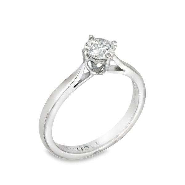 Platinum Diamond Solitaire Engagement Ring - Size I½ - 0.47ct