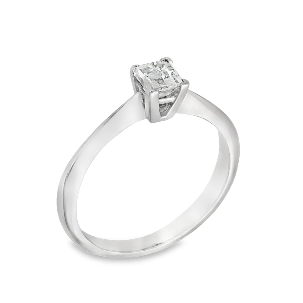 Platinum Diamond Solitaire Engagement Ring - Size L - 0.38ct