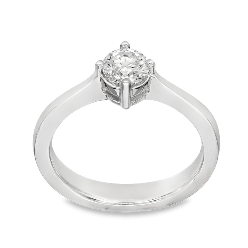 Platinum Diamond Solitaire Engagement Ring - Size K½ - 0.48ct