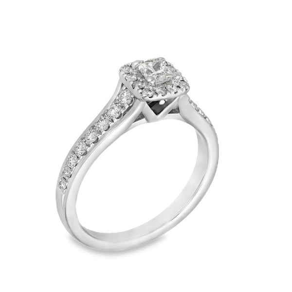 18ct White Gold Diamond Cluster Ring - Size O - 0.23ct