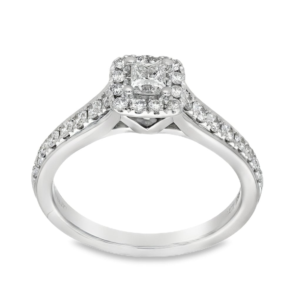18ct White Gold Diamond Cluster Ring - Size O - 0.23ct