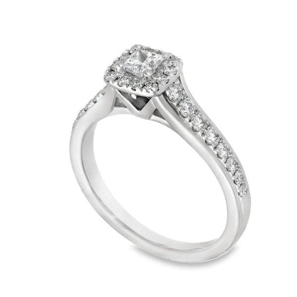18ct White Gold Diamond Cluster Ring - Size O - 0.23ct
