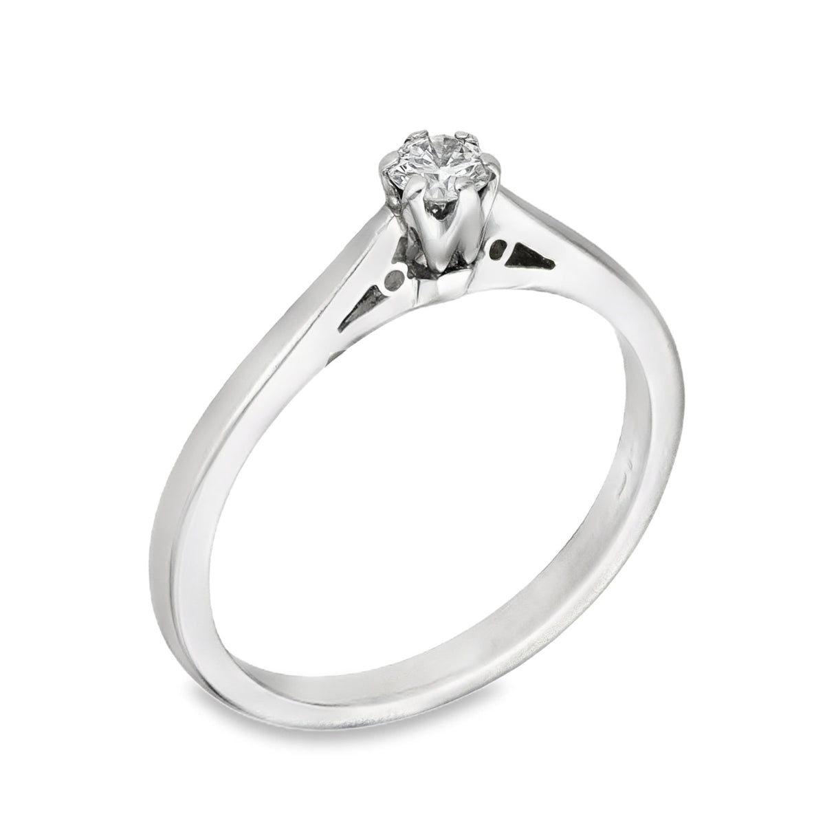 Platinum Diamond Engagement Ring - Size M - 0.15ct