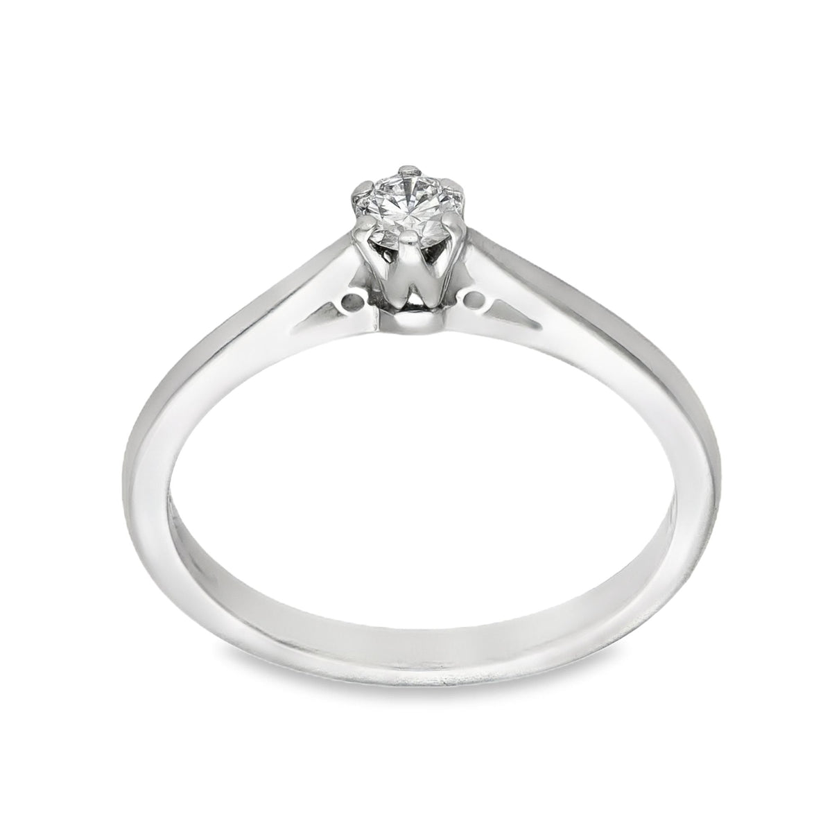Platinum Diamond Engagement Ring - Size M - 0.15ct
