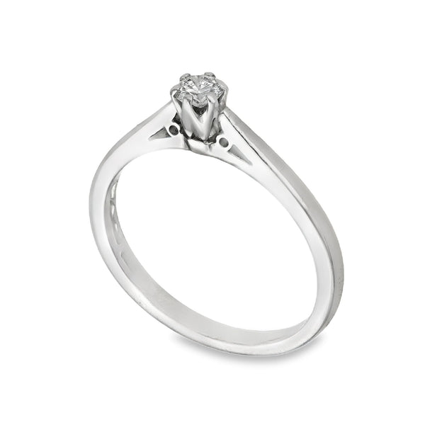 Platinum Diamond Engagement Ring - Size M - 0.15ct